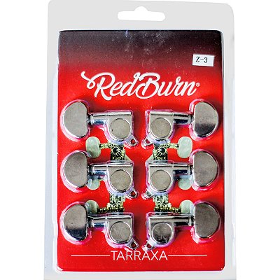 Tarraxa Blindada Violão Aço 3+3 Cromada Z3- Redburn