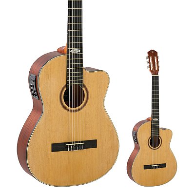 Violão Elétrico Clássico Cutaway Strinberg SC200C NS Black Series Natural Satin Fosco