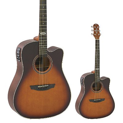 Violão Elétrico Folk Aço Strinberg SD200C HBS Sunburst Fosco