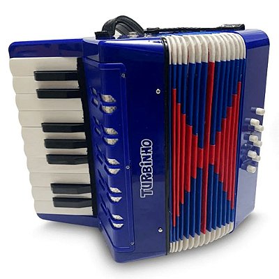 Acordeon Turbinho Infantil 17 Teclas e 8 Baixos Azul 104-BL