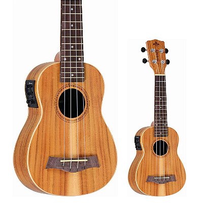 Ukulele Elétrico Soprano Strinberg UK16SE KOA Fosco com Capa