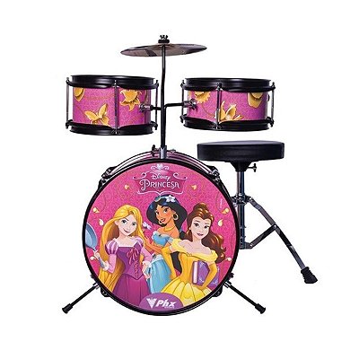 Bateria PHX Infantil Disney Princesas Gold Rosa BID-P2