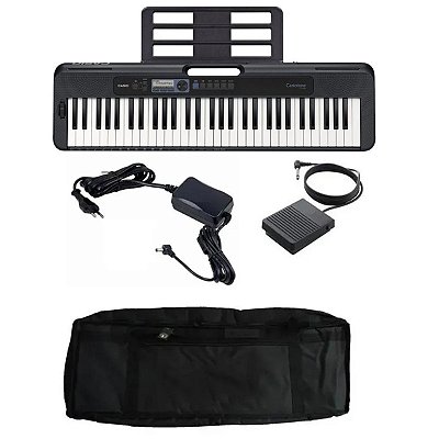 Kit Teclado Casiotone CT-S300 Preto Casio + Capa + Pedal Sustain