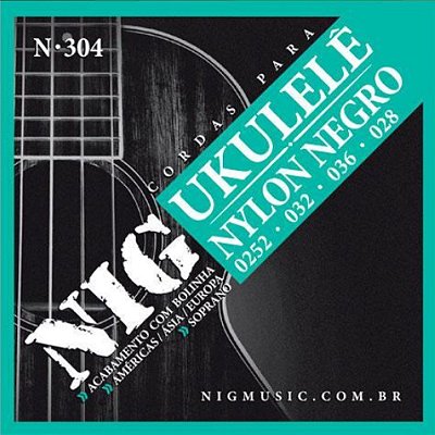 Encordoamento para Ukulele Nylon Preto N304 c/ Bolinha - NIG