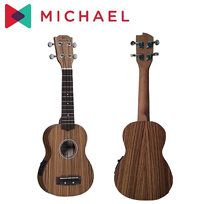 Ukulele Elétrico Soprano MK21 ZBE Zebrano - Michael