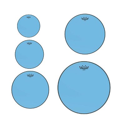 Kit de Pele Colortone Azul Emperor Transparente 10" 12" 13" 14" 16" - Remo