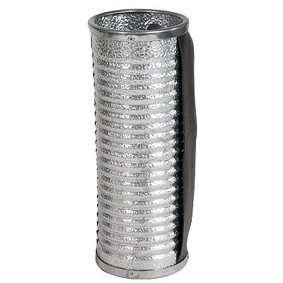 Guiro Percussão 25 X 4" Aluminio Texturizado Frizado C/ Pegador de Couro e Baqueta - Luen