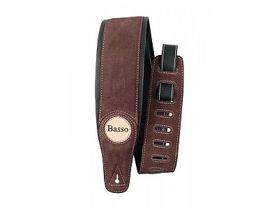 Correia para Guitarra, Baixo e Violão Suede Camurça Basso Classic CLA 04 Marrom