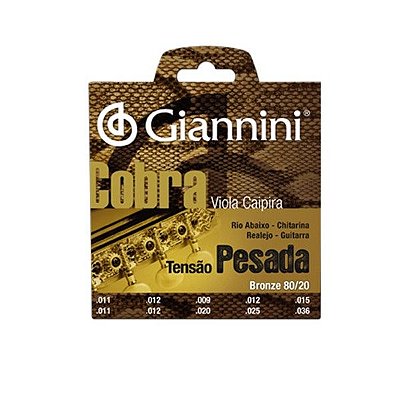 Encordoamento Viola Bronze 80/20 Rio Abaixo Série Cobra CV82H Giannini