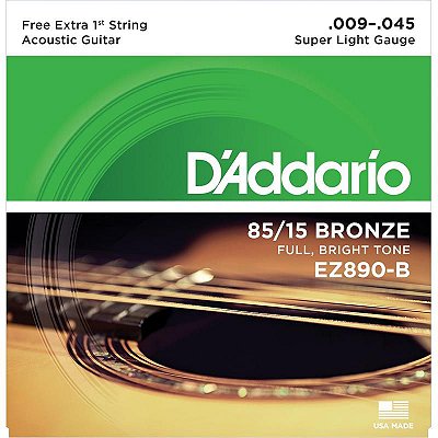 Encordoamento Violão Aço 009 EZ890-B+PL009 D'addario #Progressivo