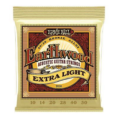 Encordoamento Ernie Ball Earthwood Violão Aço 010 80/20 Bronze #Progressivo