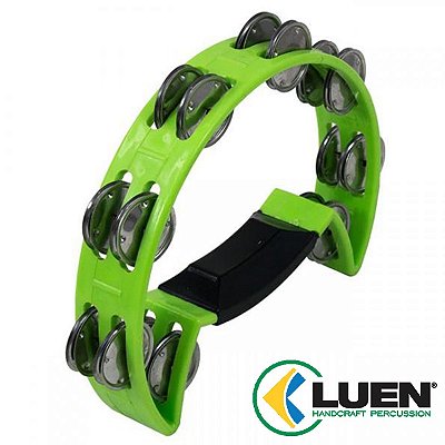 Pandeiro Meia Lua Pandeirola ABS Platinelas de Inox Com Abafador Cor Verde Citrico - Luen