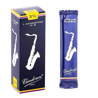 Palheta Sax Tenor nº 3,5 Tradicional cx c/ 5 Unidades SR2235 - Vandoren