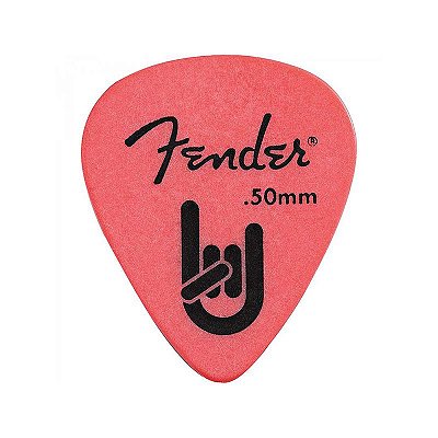 Palheta Rock On 0,50 mm Vermelha - Fender