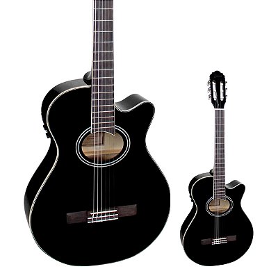 Violão Elétrico Nylon Mini Jumbo Giannini GNF-1D BK Preto