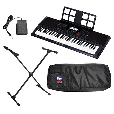 KIT  Teclado Casio CT-X3000 - Suporte em X + Capa + Pedal Sustain