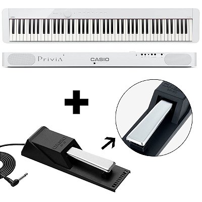 KIT Piano Digital Privia PX-S1000 WE + Pedal Sustain - Casio