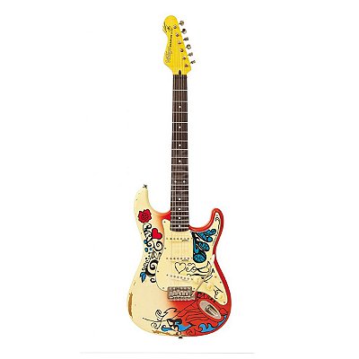 Guitarra Strato V6 Signature Thomas Blug "Jimi Hendrix Summer Of Love" V6MRHDX - Vintage