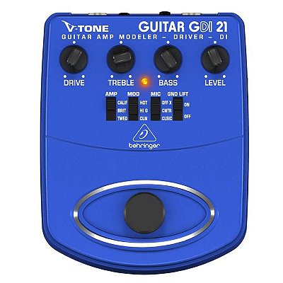 Pedal Simulador de Amplificador Analógico p/ Guitarra GDI21 com Direct Box - Behringer