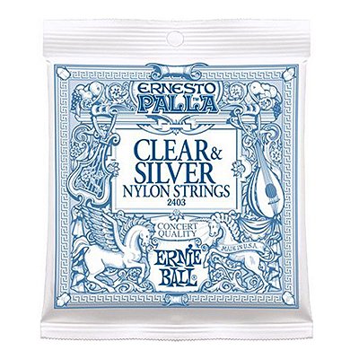 Encordoamento Ernie Ball Violão Nylon Tensão Média Ernie Ball Ernesto Palla Clear and Silver #Progressivo