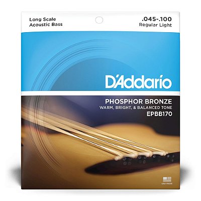 Encordoamento D'addario para Baixolão 4 Cordas Phosphor Bronze EPBB170 #Progressivo