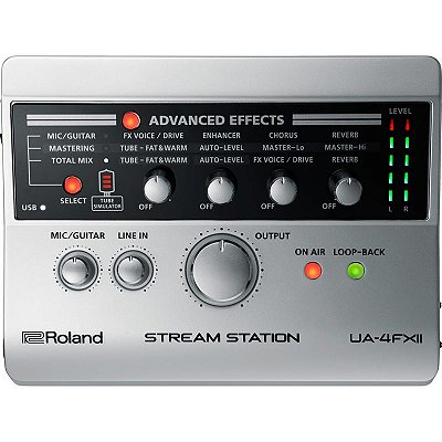 Interface de Audio/Midi USB Para Instrumentos Microfone e Gamer UA-4FX2 - Roland