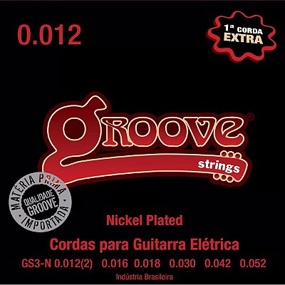 Encordoamento Guitarra 0.12 GS3N Nickel Plated NPS 8% 1ª Mi Extra - Groove