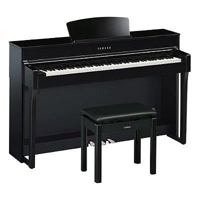 Piano Digital 88 Teclas Yamaha Clavinova CLP-735B CLP Series Preto Fosco