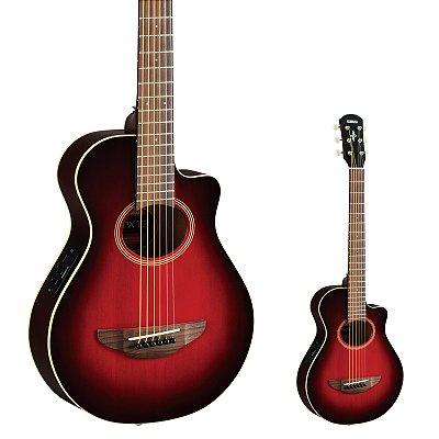 Violão Elétrico Aço Mini Yamaha APXT2 DRB Dark Red Burst com Bag