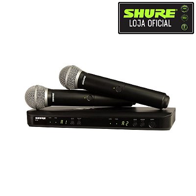 Microfone sem Fio duplo PG58 para Vocais BLX288BR/PG58-M15  - Shure