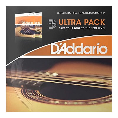 Kit Encordoamento Violão Aço 0.10 EZ900 + EJ15 D'addario #Progressivo