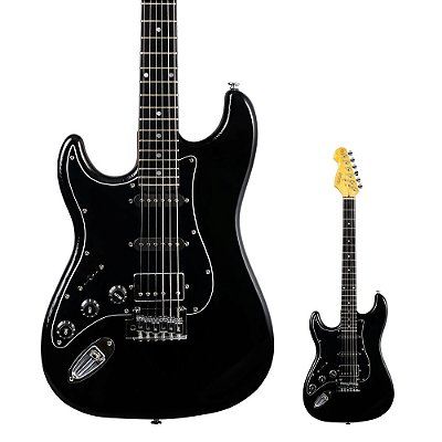 Guitarra Canhoto Strato PHX Power HSS ST-H PR LH Premium Preta