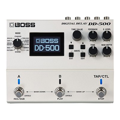 Pedal de Delay para Guitarra BOSS DD-500 Digital Delay com 12 Modos e Memória