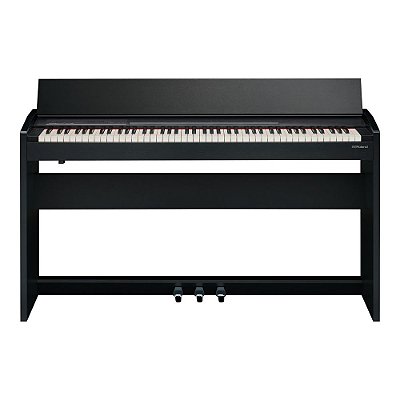 Piano Digital 88 Teclas Roland F-140R CB Digital Piano Contemporary Black com Móvel e Pedal Triplo