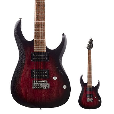 Guitarra Super Strato Cort X 100 OPBB Open Pore Black Cherry Burst