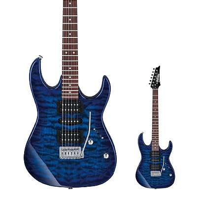 Guitarra Super Strato HSH Ibanez GRX70QA TBB Transparent Blue Burst