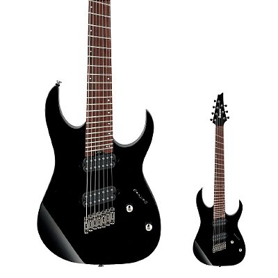 Guitarra 7 Cordas Multiscale Ibanez RGMS7 BK Black