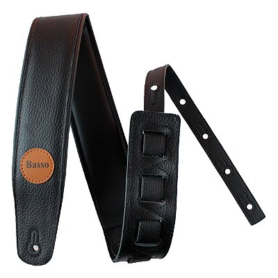 Correia (Alça) Couro para Instrumentos Basso CLA 10 Preta