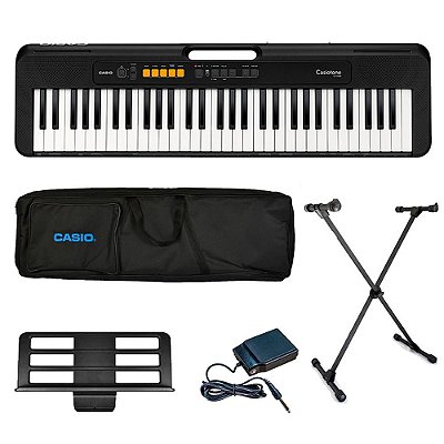 Kit Teclado Casio CT-S100 Com Capa Luxo Pedal Sutain P e Suporte X