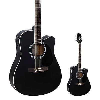 Violão Aço Elétrico Folk Giannini GDC-1 CEQ SBK Performance Satin Black