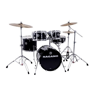 Bateria Nagano Garage Gig ES Ebony Spakle 18” 13” 10” 12” 14” com Ferragens