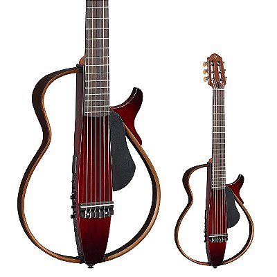 Violão Elétrico Nylon Yamaha Silent SLG200N CRB Crimson Red com Bag