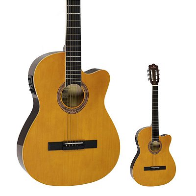 OUTLE │ Violão Elétrico Clássico Semi-Flat Michael VMS314 Natural Sunny