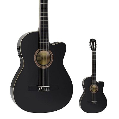 OUTLET │ Violão Elétrico Clássico Semi-Flat Michael VMS318 Black