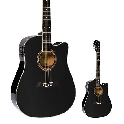 OUTLET │ Violão Elétrico Folk Cutway Michael VMF361 Black