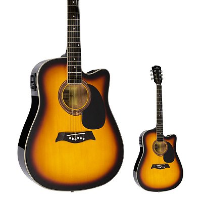 OUTLET │ Violão Elétrico Folk Cutway Michael VMF361 Sunburst