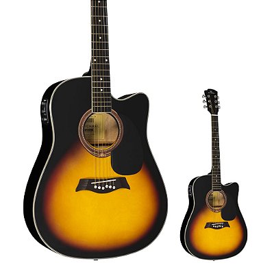 OUTLET │ Violão Elétrico Folk Cutway Michael VMF361 Sunburst Mate