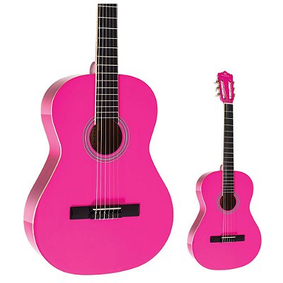 OUTLET │ Violão Nylon Acustico com Tensor Dual Action Michael VM19E Pink