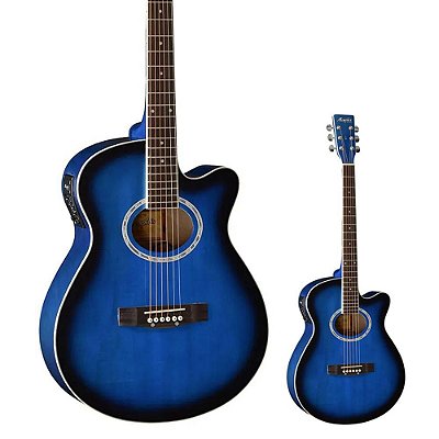 OUTLET Violão Elétrico Memphis MD-70 Azul Transparente