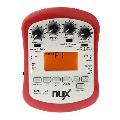 Processador de Efeitos Portátil para Guitarra NUX PG-2 Portable Guitar EFX